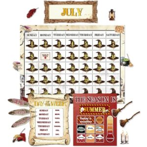 Vintage Calendar Classroom Bulletin Board Seasons Weather Chart Cutouts