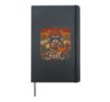 Vintage Fall Raccoon Coffee Pumpkin Autumn Leaves Season Hardcover Journal, Black