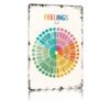 Vintage Funny Feelings Wheel Aluminum Art 8x12 Inch Mental Health Emotion Chart Wall Decor for Classroom Counseling Office Bathroom Man Cave Garage
