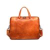 Vintage Genuine Leather Briefcase for Men, 14-Inch Laptop Bag, Business Travel Messenger Bag, Crossbody Shoulder Bag