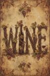 Vintage Grapevine Alphabet Art with Red Bottle Distressed Poster Style Wooden Jigsaw Puzzle 1000 Pieces for Adults Home Bar Kitchen Wall Decor Vineyard Tasting Theme Gift for Sommelier Enthusiasts
