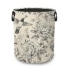 Vintage Hummingbird Portable Laundry Hamper,Peony Floral Collapsible Clothes Basket with Handles,Waterproof Oxford Cloth Organizer for Dorm Bedroom Bathroom Nursery,16 x 20 Inch