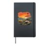 Vintage Lacrosse Field Sunset Player Game Hardcover Journal, Black