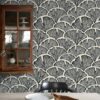 Vintage Peel and Stick Wallpaper Beige Black Wallpaper Farmhouse Cottage Leaf Contact Paper Renter Friendly Removable Wall Paper Botanical for Cabinets Bathroom Kitchen Laundry Vinyl 78.7" x 17.3"