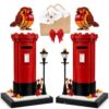 Vintage Postbox & Robin Brick Set, Robin Red Postbox Building Blocks Set with Greeting Card, Easy to Assemble, Enhance Relationships, Unique Gift, Perfect for Special People，2