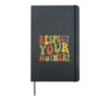 Vintage Respect Your Mother Earth Day Groovy 70s Environment Hardcover Journal, Black