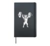 Vintage Retro Weight Lifting Gym Dog Bulldog Deadlift Funny Hardcover Journal, Black