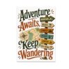 Vintage Travel Decor Poster - Adventure Awaits Signpost - 13x19