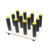 Vinyl Roll Storage Cart, Mobile Rack for Craft Media Rolls, Heavy Duty Holder with Wood Board and Wheels, 12 Posts for 2-3 Inch Core Rolls, Print Shop Organizer