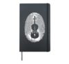 Violin Fingerprint - Vintage Violin Instrument Lover Hardcover Journal, Black