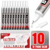 Viomis B7000 Bedazzling Glue (10 Pack, 15ml), Clear Rhinestone Jewelry Adhesive with Precision Tip for Crafts, Fabric, Clogs & Nail Art