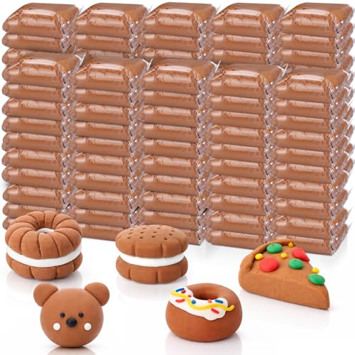 VioraWhite 100 Pcs Air Dry Clay Bulk Modeling Clay for Kids Lightweight Foam Modeling Clays DIY Molding Clays for Kids Adults Crafts Gifts School Project Supplies (Brown)