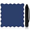 VioraWhite 21" Mini Mahjong Mat for Travel Set Cute Scalloped Small Anti Slip Noise Reduction Mahjong Accessories Gifts Domino & Tile Game Table Mat(Navy Blue)