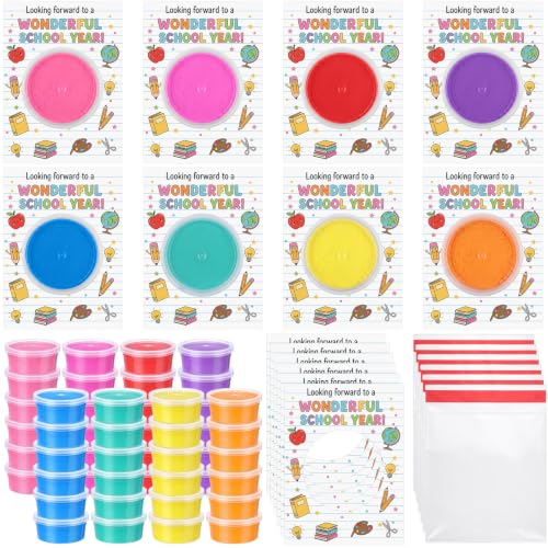 VioraWhite 48 Pcs Back to School Air Dry Clay Set with Card and Gift Bags DIY Clay Model Arts and Crafts Gift Graduation Party Favors Prizes for Kids Students Children Classroom