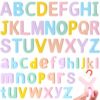 VioraWhite 52 Pcs Food Grade Silicone Magnetic Letters (Sealed Magnet, Cpc Certified) Toddler Fridge Bulk ABC Educational Learning Toy for Kid Baby Girl Boy Gift(Candy Color)