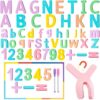 VioraWhite 74 Pcs Silicone Magnetic Alphabet Letters Kit (Sealed Magnet, CPC Certified) ABC Uppercase and Lowercase Letters Numbers Fridge Magnets with Whiteboard for 4-6 Kids Learning Toys Gifts