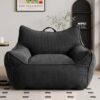 Vipbear Bean Bag Chair for Adults, Chair with Memory Foam (Dark Grey)