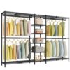 VIPEK X2 Expandable Closet Racks Bundle with Expansion Pack Add-On, Black