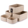 VIRETH HAUS 5-Pack Small Woven Rope Storage Baskets, 2 Sizes Organizer Bins