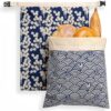 VISSTREE Beeswax Bread Bags for Sourdough, Japanese Indigo Bread Bags
