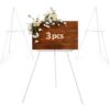 VISWIN 3Pcs 63" White Easel Stand for Wedding Signs, Adjustable Wooden Display Easel with Holder, Tripod Floor Easel for Welcome Board, Poster, Picture, Photos, Paintings