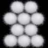 VITACREW 10 Pcs Faux Fur Pom Pom Balls for Hats, White Fur Fluffy Pompom Beanie Ball with Elastic Loop, 4 in Faux Fox Large Pompoms for Keychains Shoes Scarves Bags Charms Crafts DIY Accessories