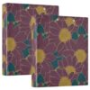 Vivid Design Sunflowers Art Pattern 3 D-Ring Binders,Heavy Duty 1.5" Ring File Folder with Clipboard and 3 Interior Pockets,Waterproof Binder for School Office Supplies Home,2 Pack
