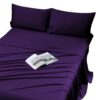 Viviland Cooling Queen Sheets, Bamboo Viscose Bed Sheets, Purple
