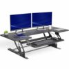 VIVO 54 inch Manual Height Adjustable Large Standing Desk Converter, Quick Sit-Stand Desk Riser, Tabletop Pneumatic Assist Height Adjust 6.5 to 17 inch, Black, DESK-V054V