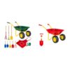 VIVOHOME Kids Wheelbarrow 11PCS Set Children Garden Cart Green with Metal Gardening Tools, Apron & Gloves for Fun, Educational Backyard Play, with Kids Wheelbarrow and Toddler Gardening Tool Set Red