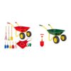 VIVOHOME Kids Wheelbarrow 11PCS Set Children Garden Cart Red with Metal Gardening Tools, Apron & Gloves for Fun, Educational Backyard Play, with Kids Wheelbarrow and Toddler Gardening Tool Set Green