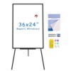 VIZ-PRO Magnetic Whiteboard Easel Black, 36"x24", Portable Dry Erase Board