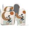 VJSEULAF Boho Palm Leaf Oven Mitts and Pan Racks, Silicone Non-Slip Abstract Geometric Kitchen Gloves Hot Pads, Heat Resistant Tropical Moon Sun Leaves Mittens Pot Holders for Baking BBQ Cooking