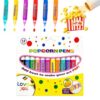 VKCTRQ Popcorn Pen, 3D Magic Popcorn Pens, DIY Puffy Embellish Decorate Graffiti Stationery for Greeting Birthday Cards Kids Christmas (1Box-12pcs)