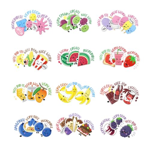VKPI 108 Pieces Scratch and Sniff Reward Stickers, 12 Different Scents, Large Motivational Smelly Stickers for Kids, Incentive Must Haves for Teachers, Students, Back to School Gift