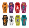 VKTEN 32 Pack Halloween Party Favors - 8 Styles TPR Stretchy Skeleton Toys with Tombstone Cards, Halloween Goodie Bag Stuffers, Trick or Treat Bag Fillers, Classroom Prizes, Pinata Stuffers for Kids