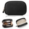 VLANDO Makeup Bag for Purse,Water-Resistant Leather Cosmetic Pouch