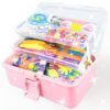 VLUSSO 3000Pcs Arts and Crafts Supplies for Kids Girls 8-12 Craft Kit with Pipe Cleaners Beads Crafts for Kids DIY School Supplies Set Crafting Box for Girls Boys Age 4-6, 6-8, 8-12 Years Gifts