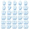 VLZLQ Numbered Pencil Toppers 1-50 Pack, 8 Colors Numbers for Pencils Classroom (Numbers 1-30/Light Blue)