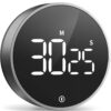 VOCOO Digital Kitchen Timer - Magnetic Countdown Countup Timer with Large LED Display Volume Adjustable, Easy for Cooking and for Seniors and Kids to Use (Space Grey)