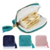 VOCOSTE Travel Jewelry Case, Portable Jewelry Organizer with 6 Independent Layers, Small Pouch Bag for Necklace Bracelet Rings Earring Storage, Light Blue