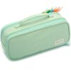 Vocuer Large Big Capacity Aesthetic Preppy Cute Special Pencil Case Organizer Pouch Bag with Handle & 3 Zipper Compartments for Girls Boys Women Adults (Green)