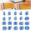Vokandrel 20 Pcs Numbered Pencil Toppers Reusable Classroom Tracking Pencil Labels