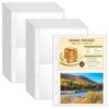 VOKOY 100 Pack Mini Sheet Protectors fit 4"x6"' Cards for 3 or 6 Ring Binder, 7 Holes 2 Pocket Heavy-Duty Recipe Card Sleeves Refill Pages Crystal Clear Index Card Protectors for 8.5x9.5 Inch Binder