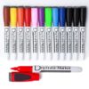 Volcanics Magnetic Dry Erase Markers, 1mm Fine Tip, 10 Colors, 12 Pack
