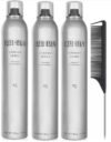 Volume Hairspray - Super Hold Finishing Spray 25 - It Leaves Hair Looking Natural & Shiny 10 Oz Includes Black Steel Comb (Pack Of 3)