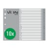 VON Leitz 13030085 Alphabet Index A-Z for Folders, A4, PP Cardboard, Half Height, Extra Wide, 11-Hole Universal Tabs, Alphabetic Dividers, Grey, Pack of 10