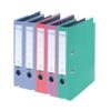VON Leitz Pack of 5 A4 Folders, Cardboard with Plastic Cover, 50 mm Spine Width, for 350 Sheets, FSC-Certified Cardboard, for School, Study & Home, Multiple Colours, 10561099