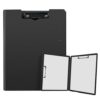 Vonsera A4 Clipboard Briefcase with Clip, Document Holder with Lid for Office, Construction Site, School, Black