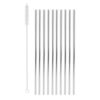 VOSAREA 11pcs Stainless Steel Reusable Drinking Straws Set with Cleaning Brush, Anti-rust 304 Metal Straight Straws for Home and Kitchen Use